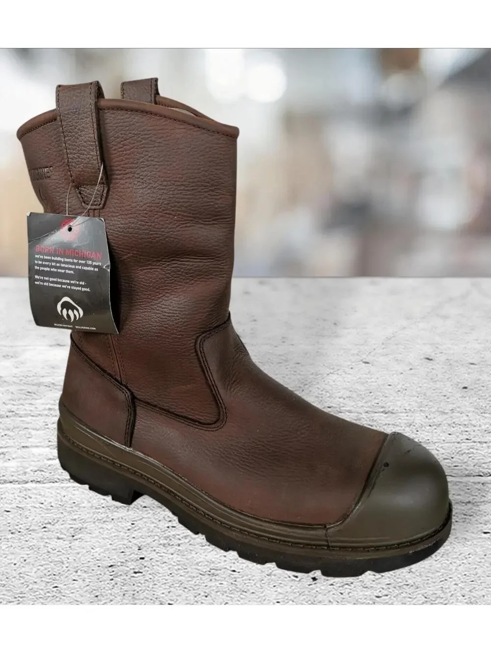 WOLVERINE Men's Crawford WPF Steel Toe Safety Boots, Brown Leather, 13 M, W04664
